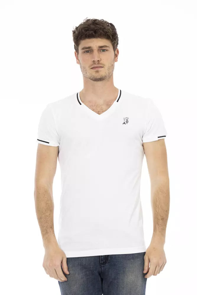 Trussardi Action White Cotton Men T-Shirt | Regal Royce