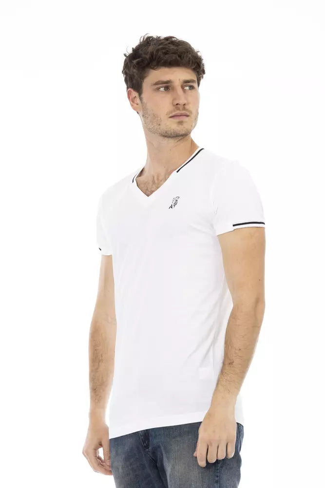 Trussardi Action White Cotton Men T-Shirt | Regal Royce