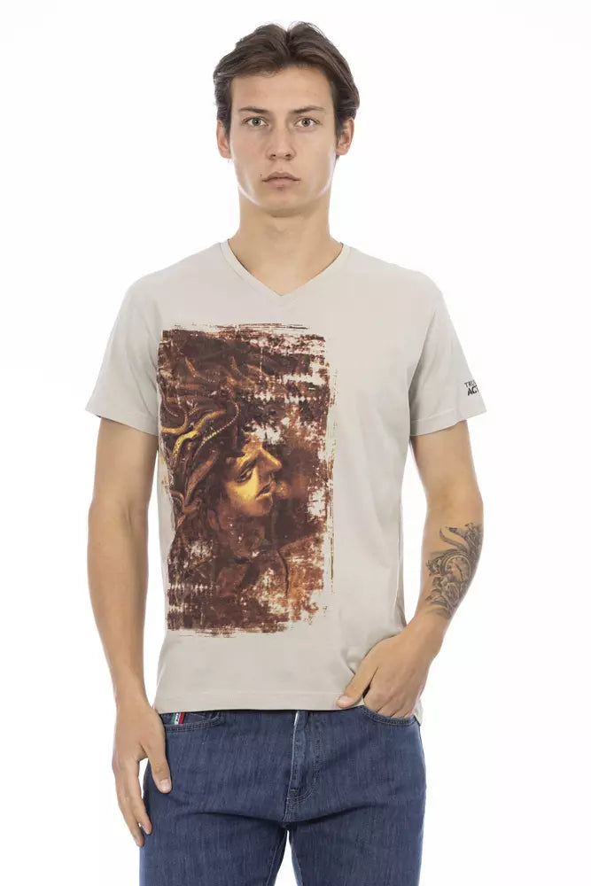 Trussardi Action Beige Cotton T-Shirt