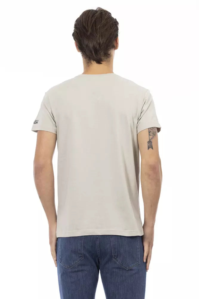Trussardi Action Beige Cotton Men T-Shirt | Regal Royce