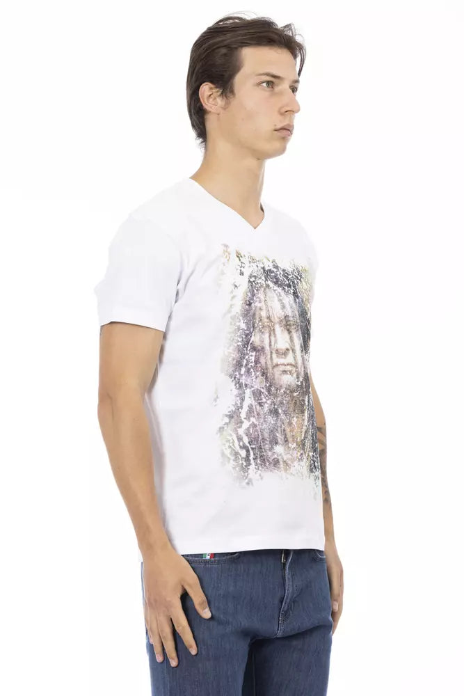 Trussardi Action White Cotton Men T-Shirt | Regal Royce