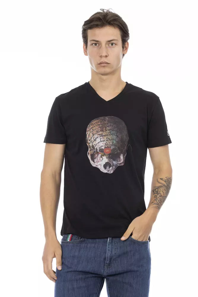 Trussardi Action Black Cotton Men T-Shirt | Regal Royce