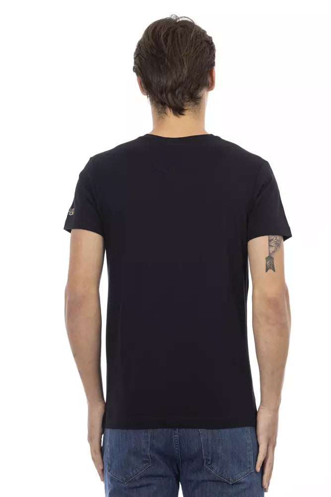 Trussardi Action Black Cotton Men T-Shirt | Regal Royce