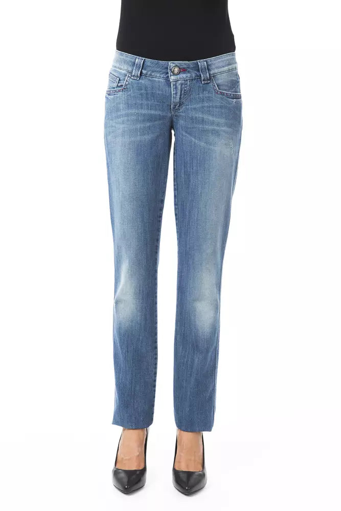 BYBLOS Blue Cotton Women Jeans | Regal Royce
