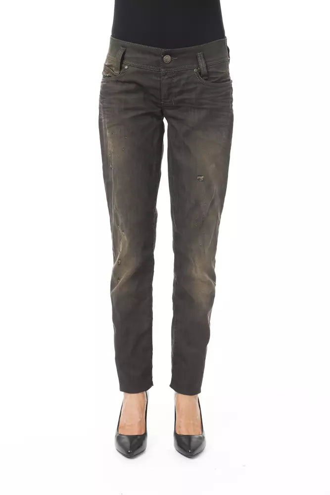 BYBLOS Black Cotton Women Jeans | Regal Royce