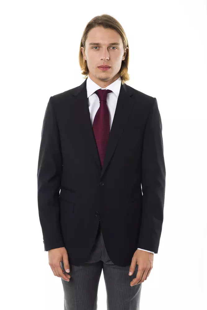 Uominitaliani Black Wool Men's Blazer | Regal Royce