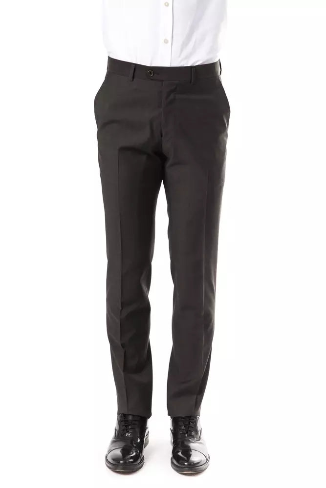Uominitaliani Gray Wool Men's Suit Pant | Regal Royce