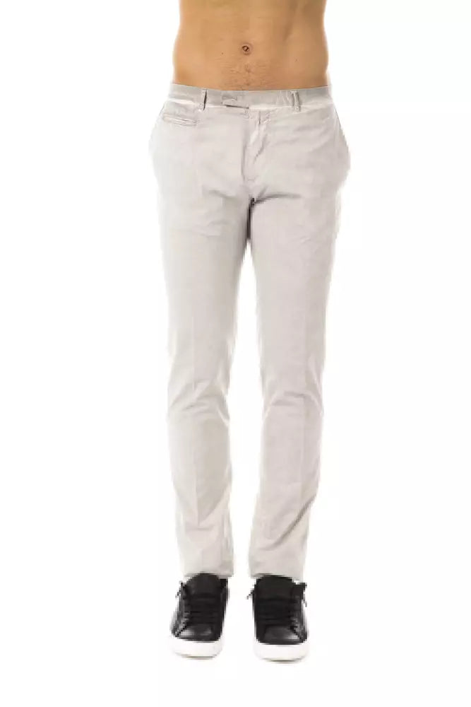 Uominitaliani Gray Cotton Men Pant | Regal Royce