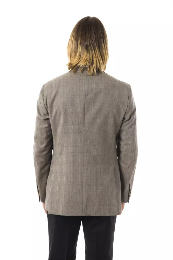 Uominitaliani Gray Wool Mens Blazer | Regal Royce
