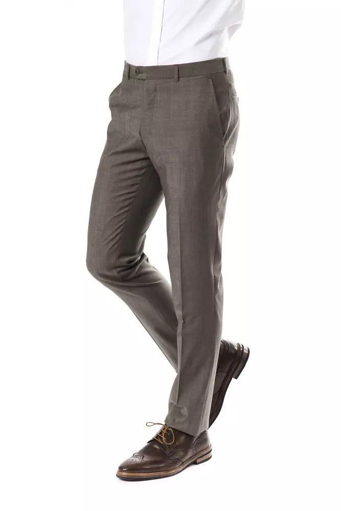 Uominitaliani Gray Wool Mens Suit Pant | Regal Royce