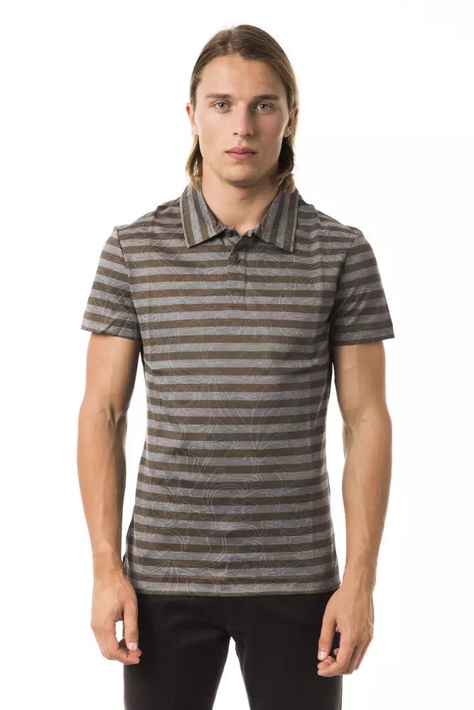 BYBLOS Gray Cotton Men Polo Shirt | Regal Royce