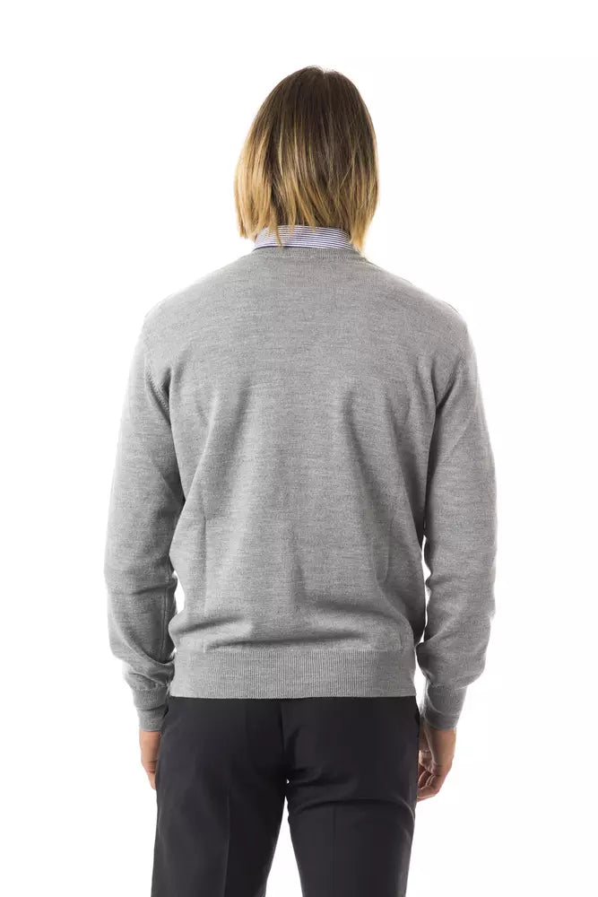 Uominitaliani Gray Wool Men Sweater | Regal Royce