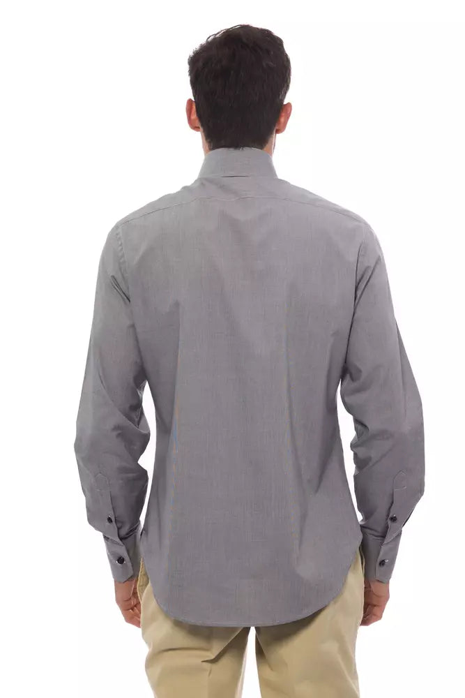 Billionaire Italian Couture Black And White Cotton Shirt