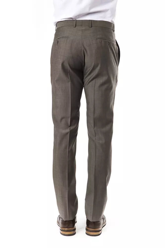Uominitaliani Gray Wool Mens Suit Pant | Regal Royce
