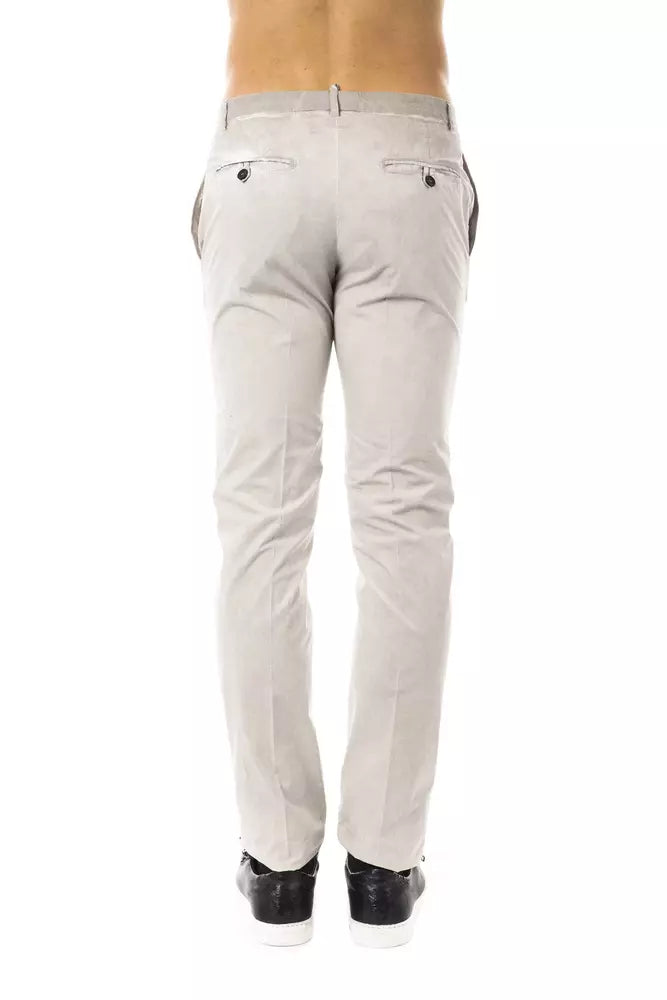 Uominitaliani Gray Cotton Men Pant | Regal Royce