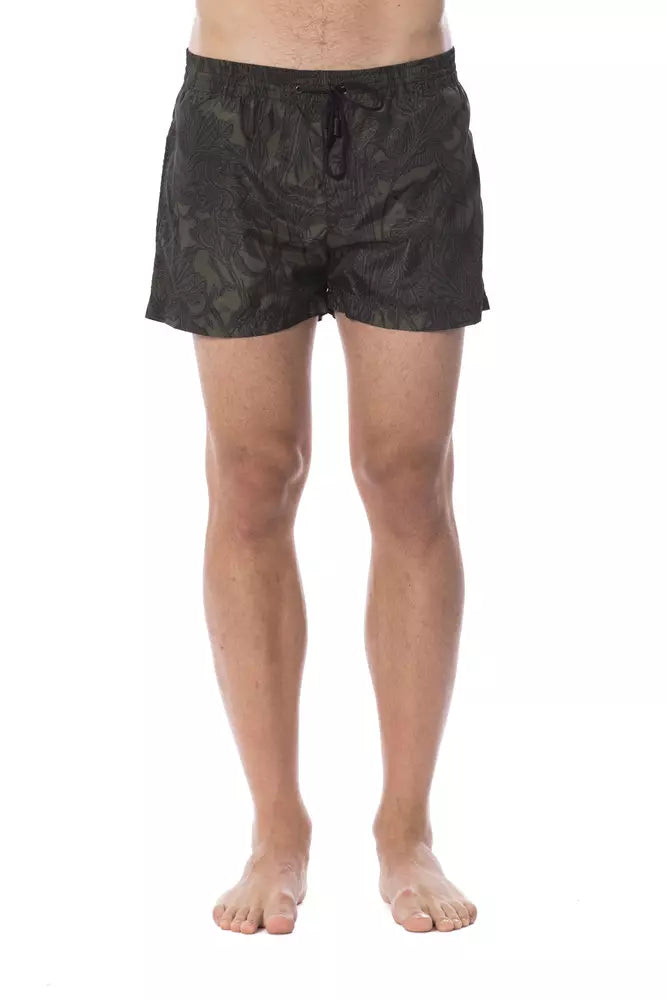 Roberto Cavalli Sport Army Polyester Men's Swimwear | Regal Royce