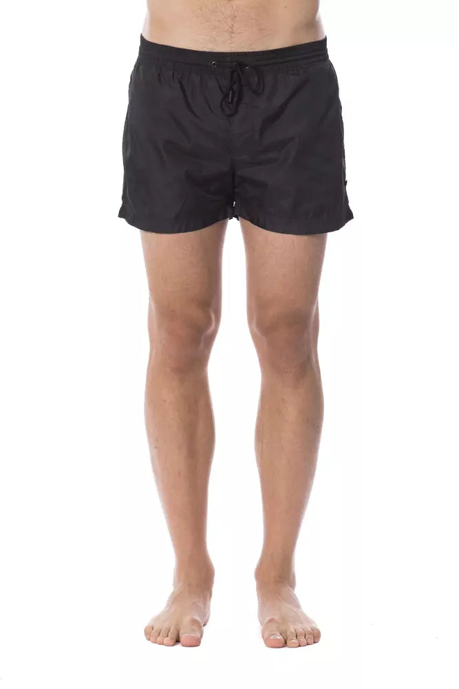 Roberto Cavalli Sport Black Polyester Men's Swimshorts | Regal Royce