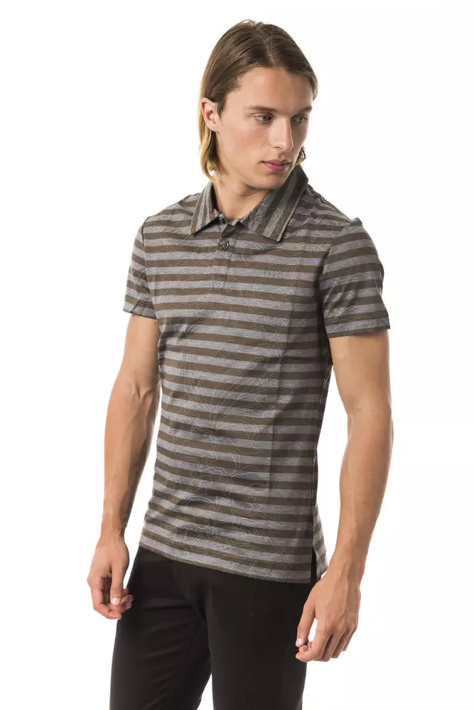 BYBLOS Gray Cotton Men Polo Shirt | Regal Royce