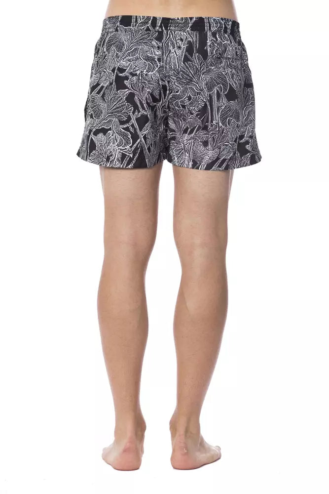 Roberto Cavalli Sport Black Polyester Men's Swimwear | Regal Royce