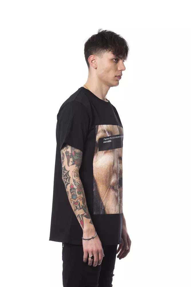 Nicolo Tonetto Black Cotton Men T-Shirt | Regal Royce