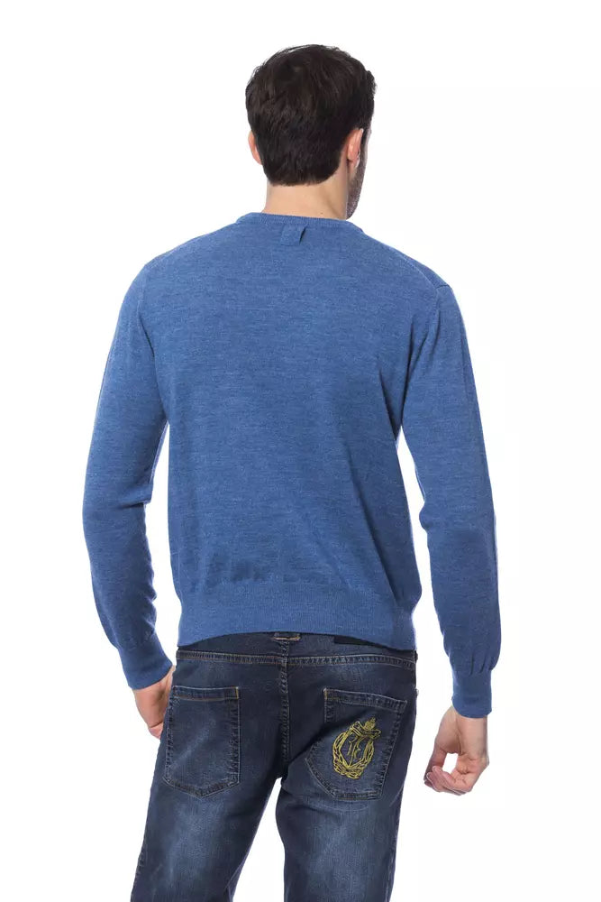Billionaire Italian Couture Blue Merino Wool Sweater