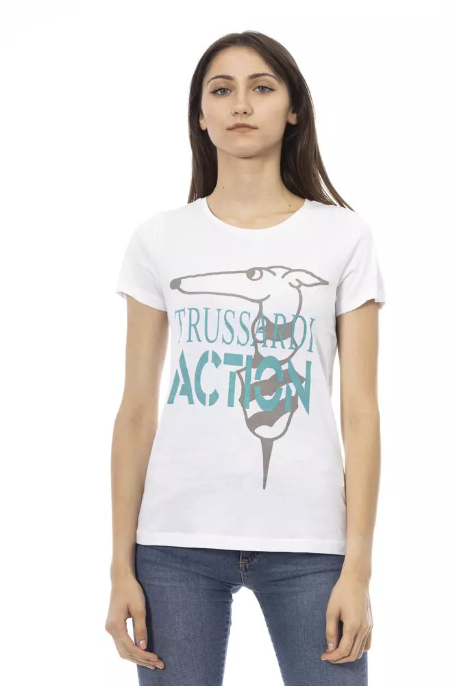 Trussardi Action White Cotton Tops & T-Shirt | Regal Royce