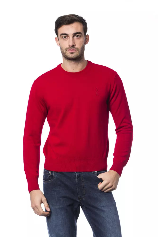Billionaire Italian Couture Red Merino Wool Men Sweater | Regal Royce