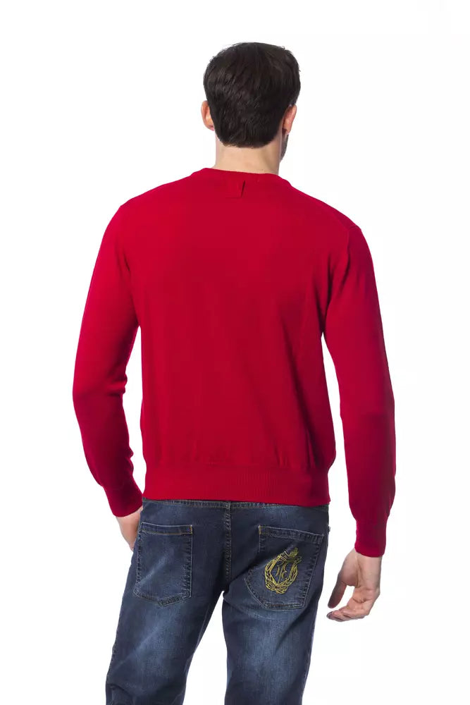 Billionaire Italian Couture Red Merino Wool Men Sweater | Regal Royce