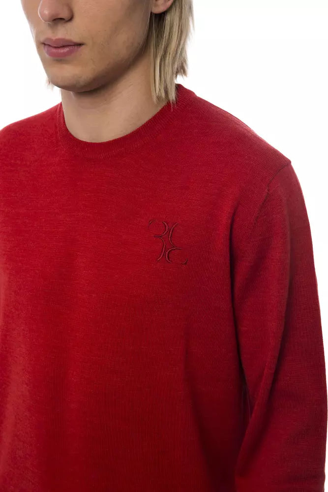 Billionaire Italian Couture Red Merino Wool Men Sweater | Regal Royce