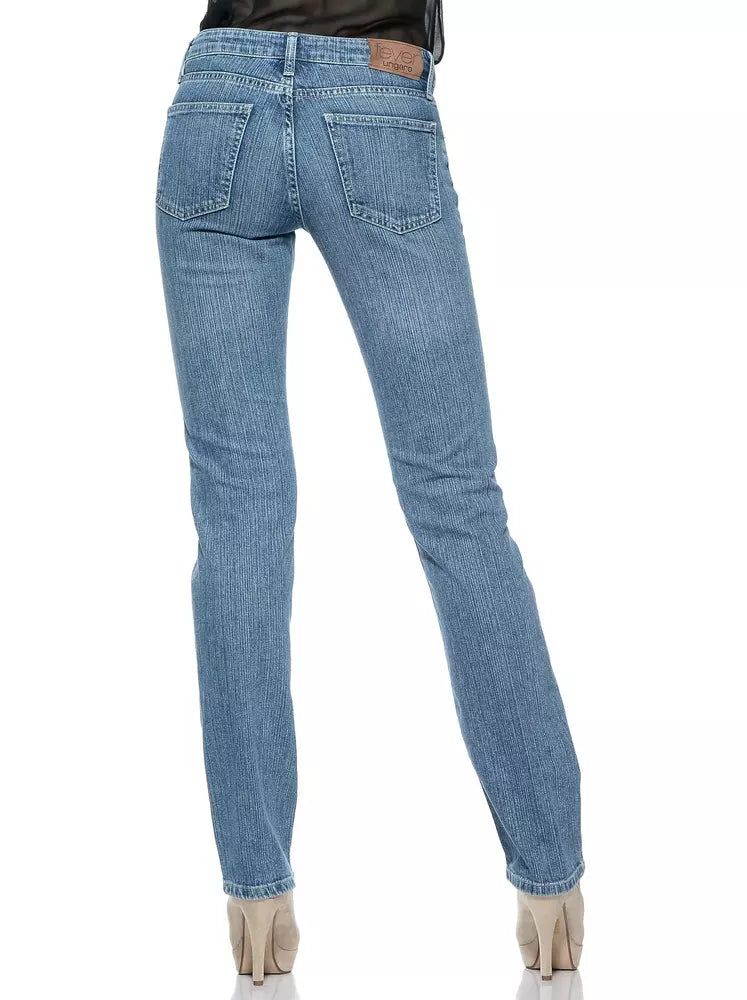 Ungaro Fever Light Blue Cotton Women Jeans | Regal Royce