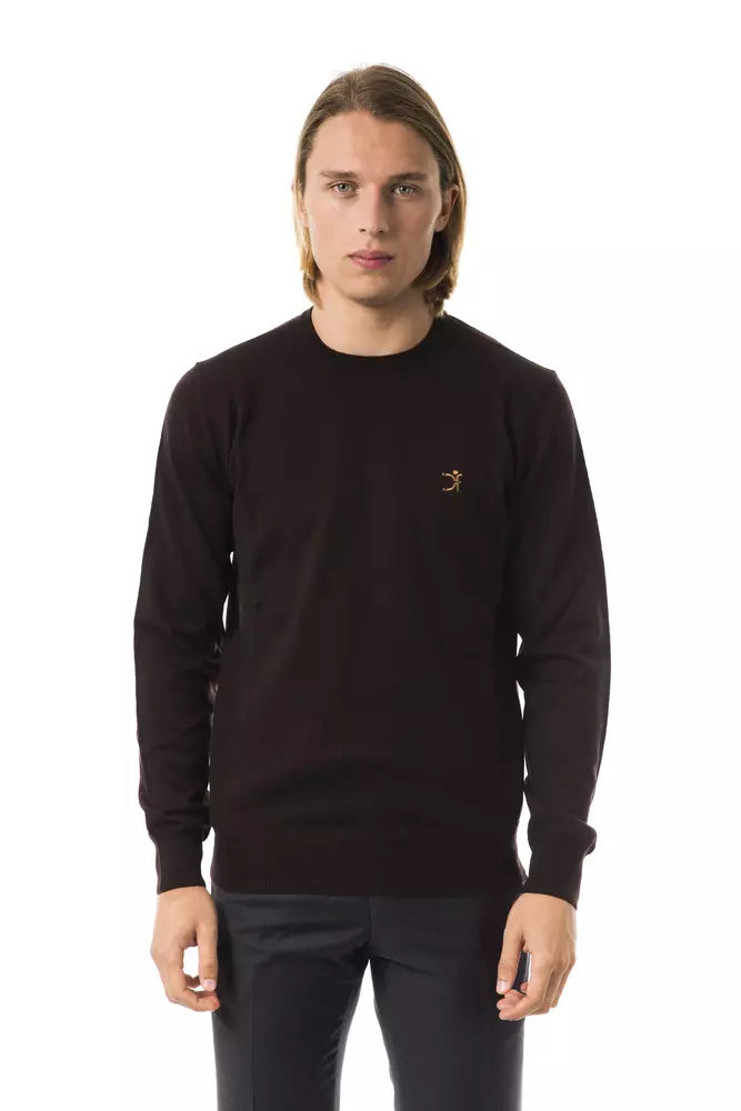 Uominitaliani Brown Merino Wool Men Sweater | Regal Royce