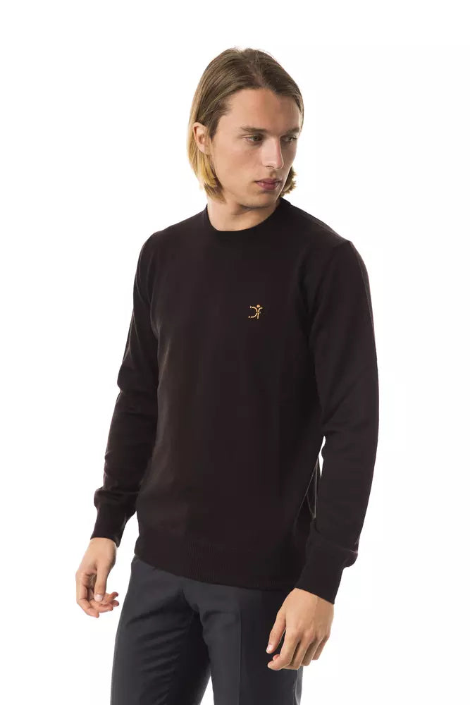 Uominitaliani Brown Merino Wool Men Sweater | Regal Royce