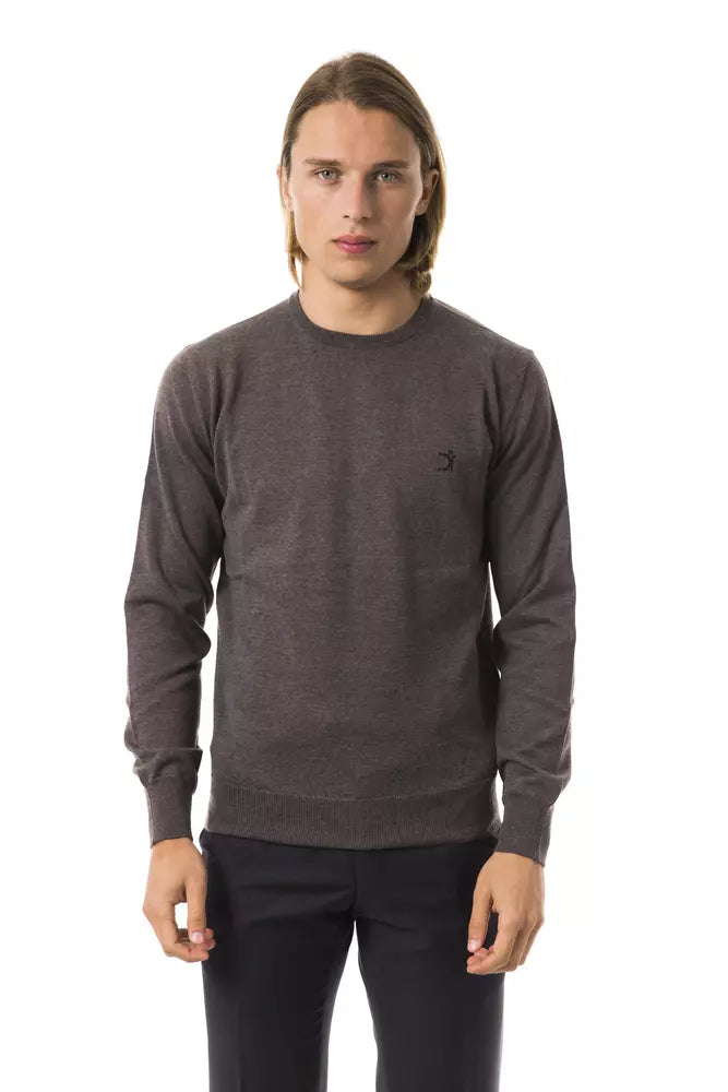 Uominitaliani Gray Merino Wool Men Sweater | Regal Royce