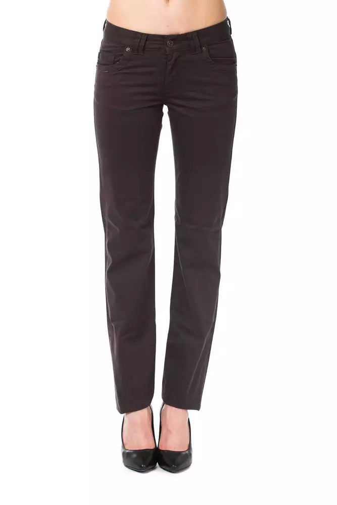 Ungaro Fever Brown Cotton Women's Pants | Regal Royce
