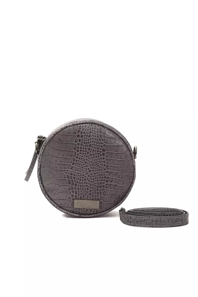 Pompei Donatella Gray Leather Women Crossbody Bag | Regal Royce
