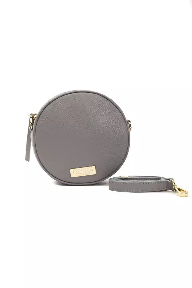Pompei Donatella Gray Leather Women Crossbody Bag | Regal Royce