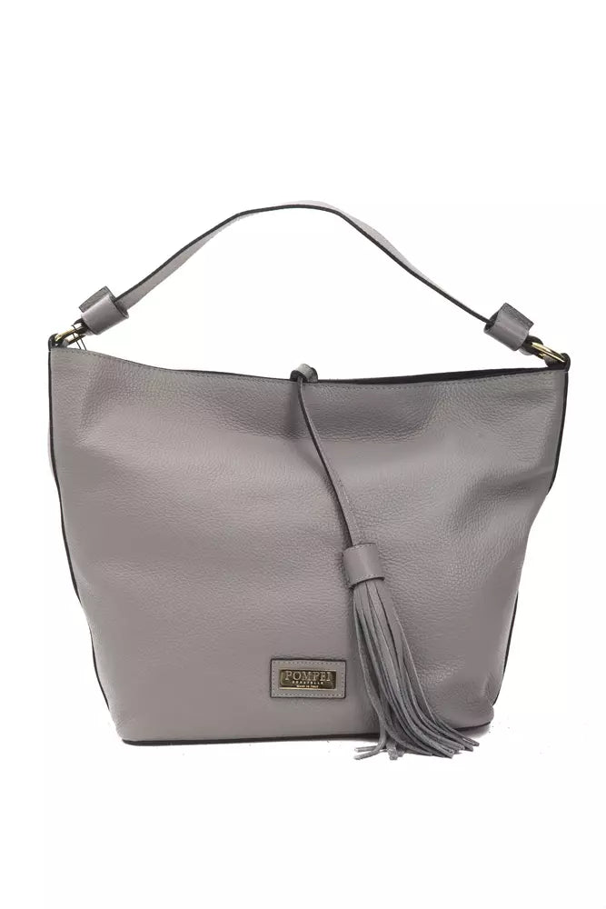 Pompei Donatella Gray Leather Women Shoulder Bag | Regal Royce