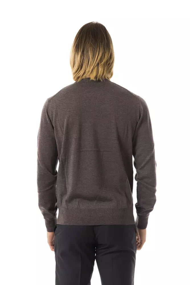 Uominitaliani Gray Merino Wool Men Sweater | Regal Royce