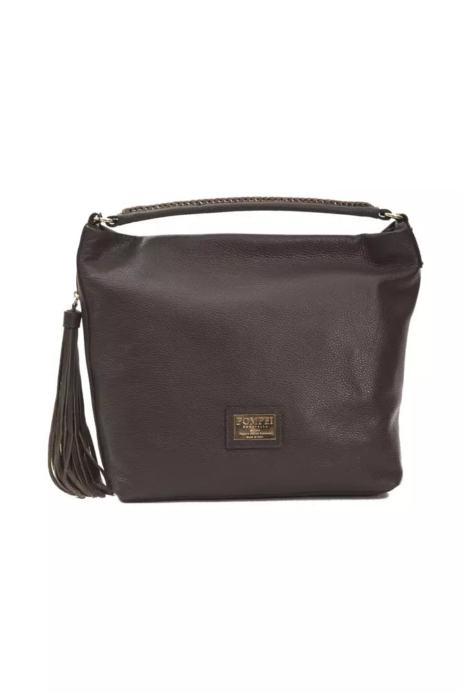 Pompei Donatella Brown Leather Women Shoulder Bag | Regal Royce
