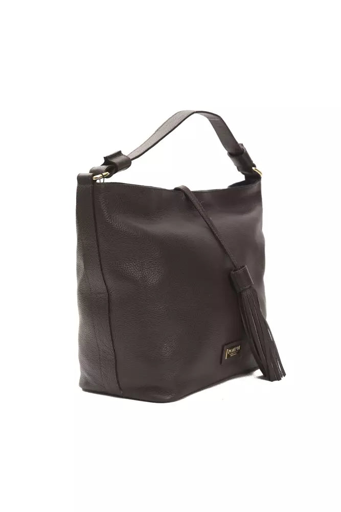Pompei Donatella Brown Leather Women Shoulder Bag | Regal Royce