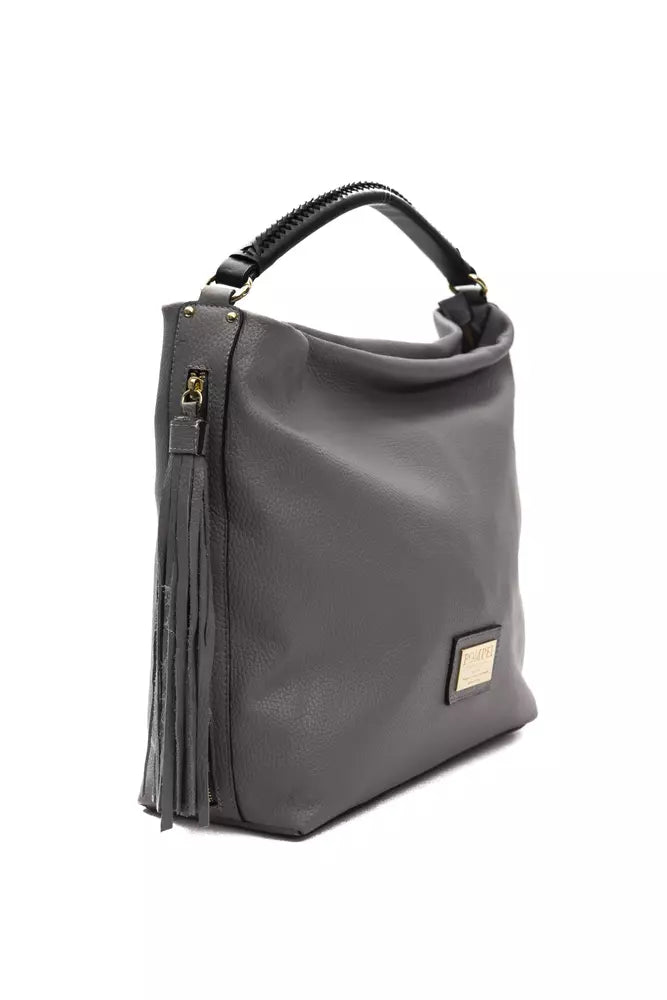 Pompei Donatella Gray Leather Women Shoulder Bag | Regal Royce