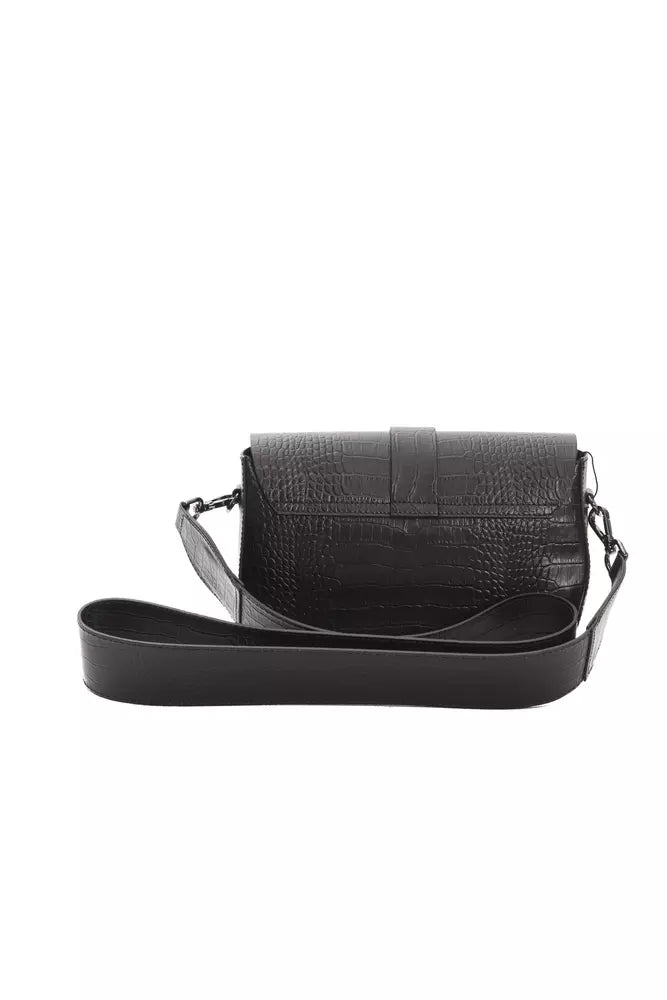 Pompei Donatella Black Leather Women Crossbody | Regal Royce