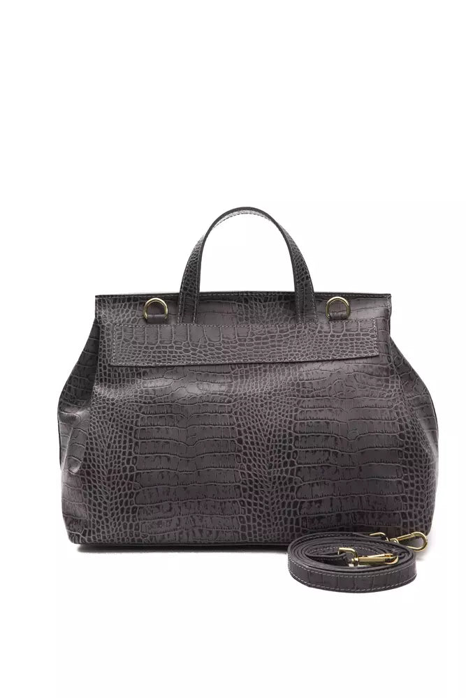 Pompei Donatella Gray Leather Women Shoulder Bag | Regal Royce