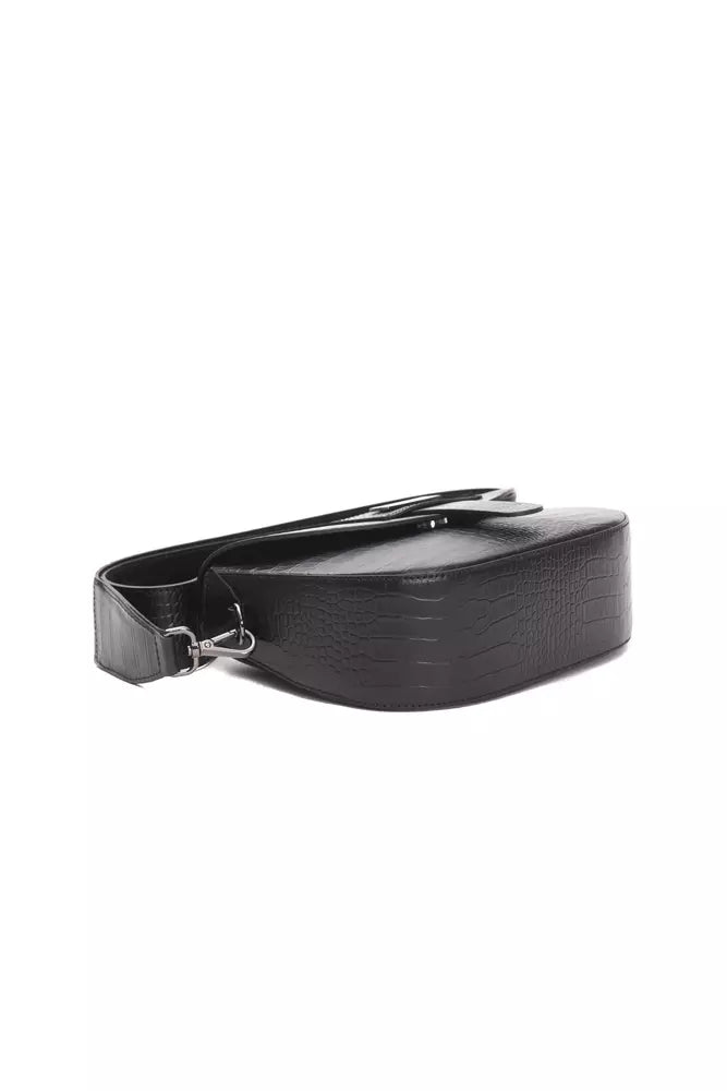 Pompei Donatella Black Leather Women Crossbody | Regal Royce