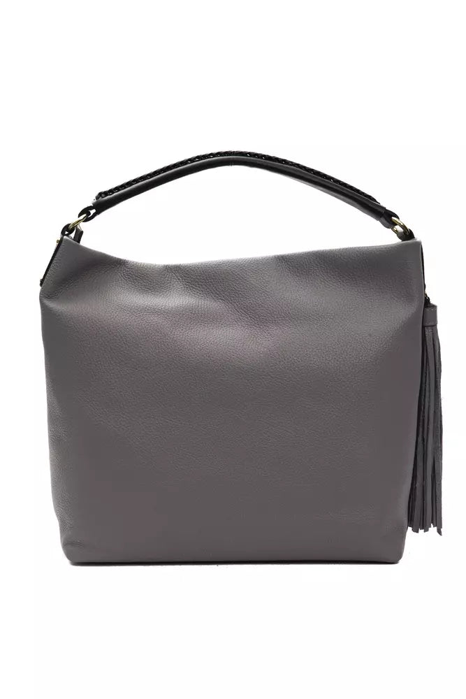 Pompei Donatella Gray Leather Women Shoulder Bag | Regal Royce