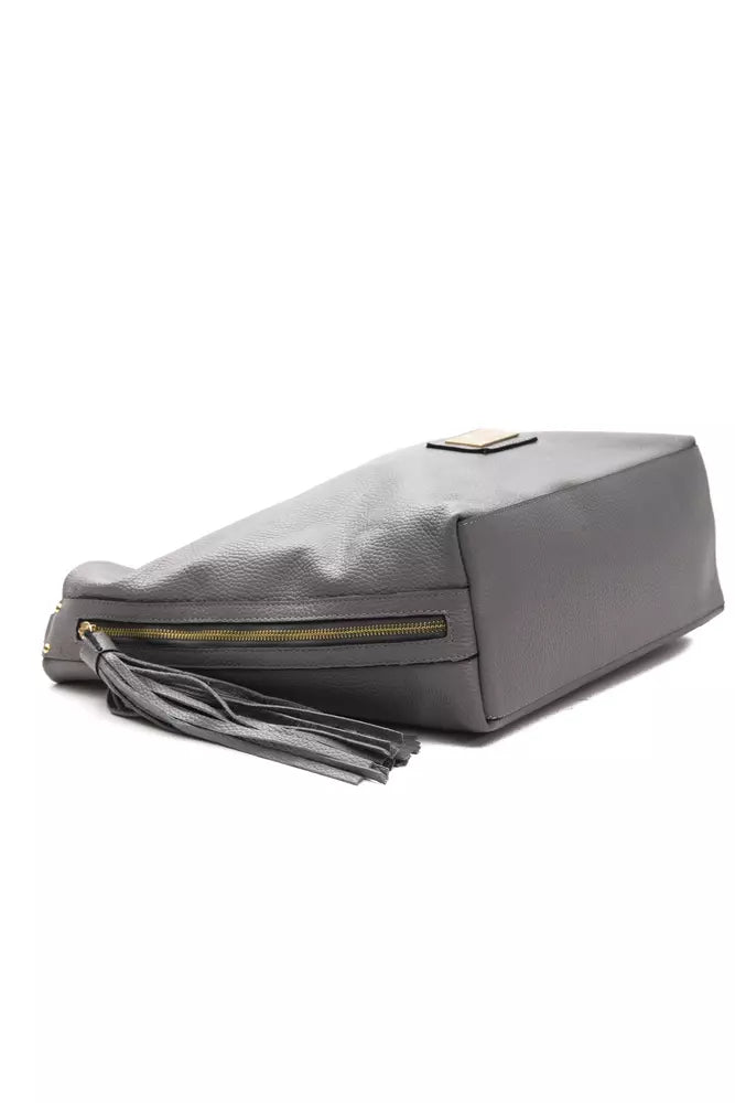 Pompei Donatella Gray Leather Women Shoulder Bag | Regal Royce