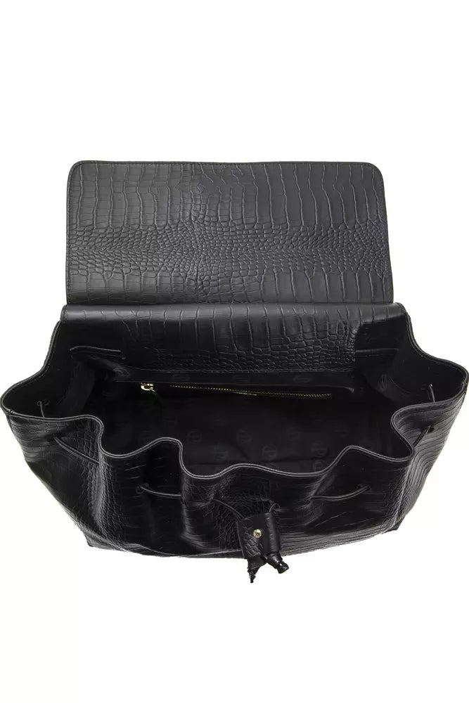 Pompei Donatella Black Leather Women Shoulder Bag | Regal Royce