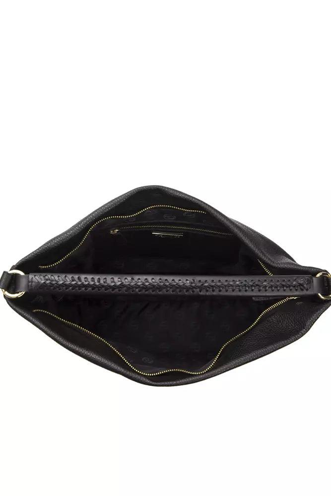 Pompei Donatella Black Leather Women Shoulder Bag | Regal Royce