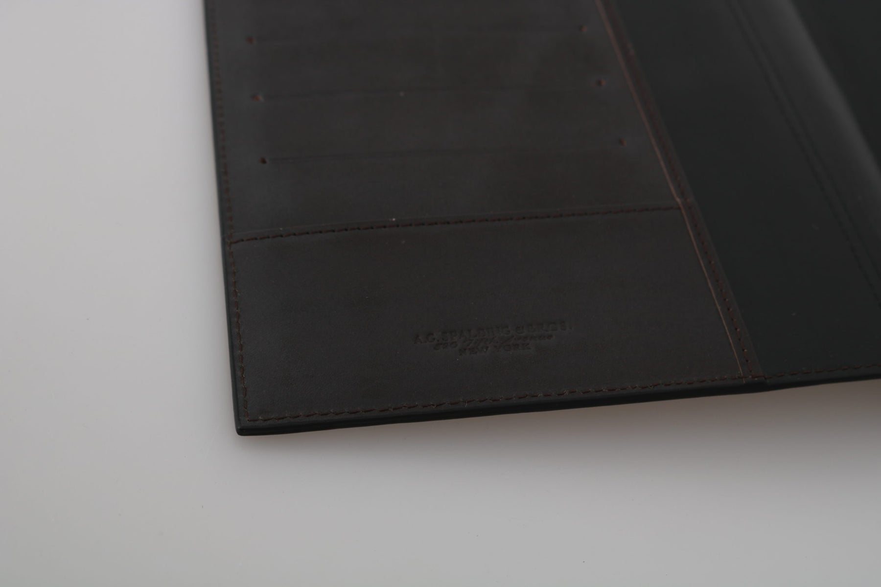 A.G. Spalding & Bros Black Leather Bifold Travel Holder Logo Wallet | Regal Royce