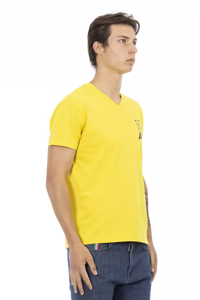 Trussardi Action Yellow Cotton Men T-Shirt | Regal Royce